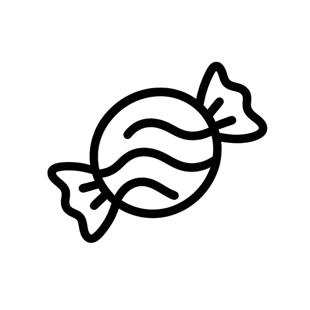 Wrapped Candy Line Art Icon