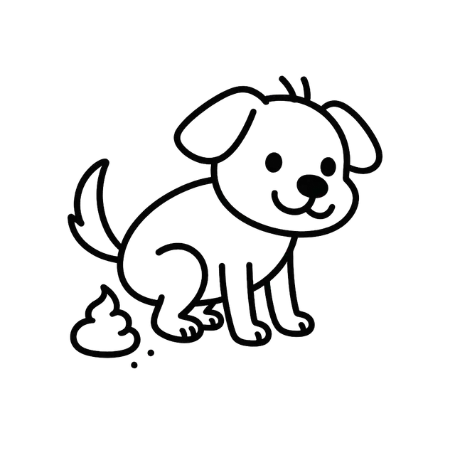Cute Dog Pooping Action Icon