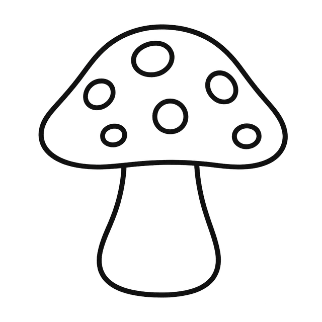 Simple Mushroom Coloring Page