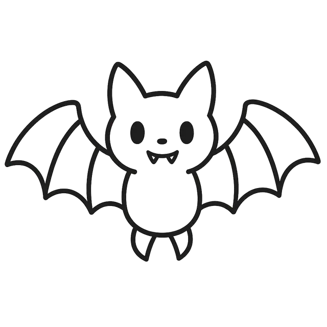 Cute Cartoon Bat with Cat-Like Ears