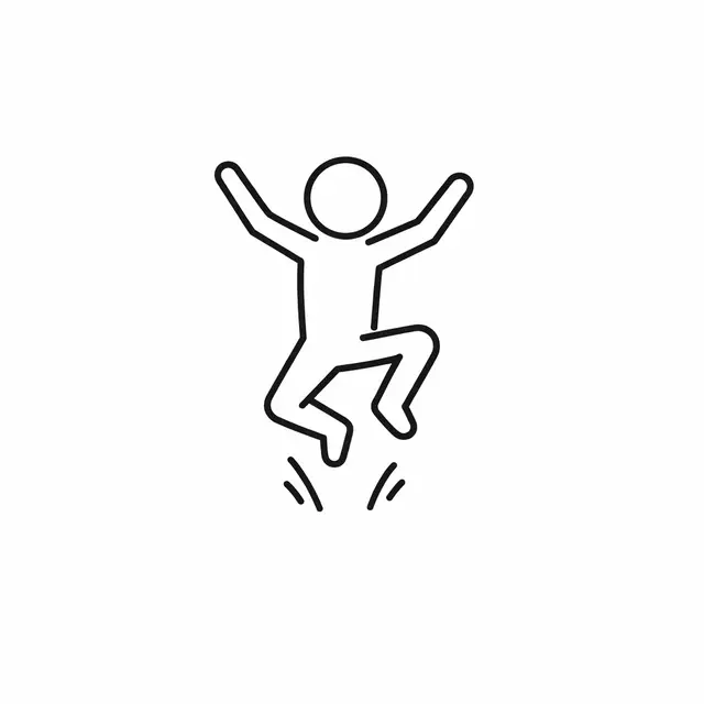 Jumping Stick Figure Outline Icon