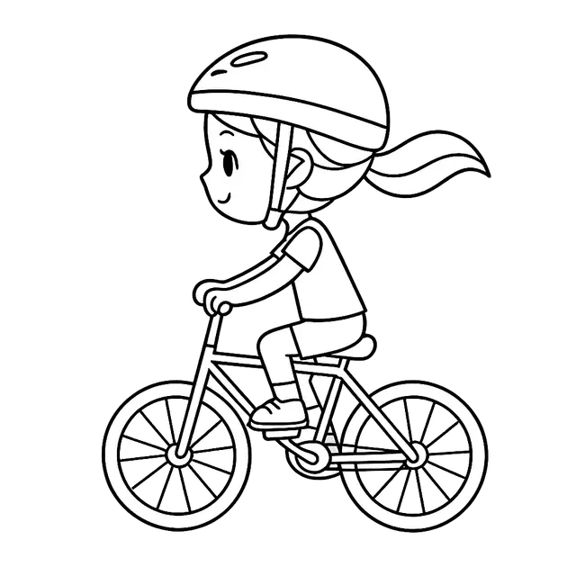 Girl Riding a Bicycle