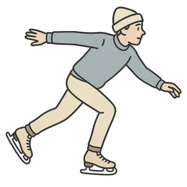 Ice Skater in Glide Pose