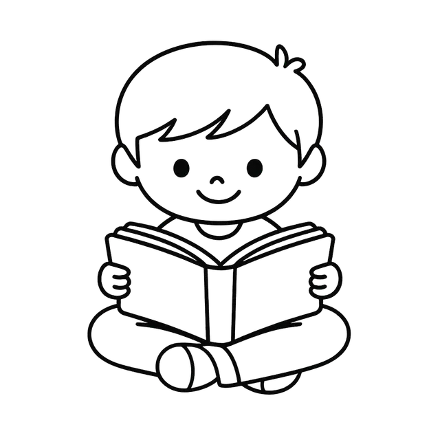 Child Reading A Book