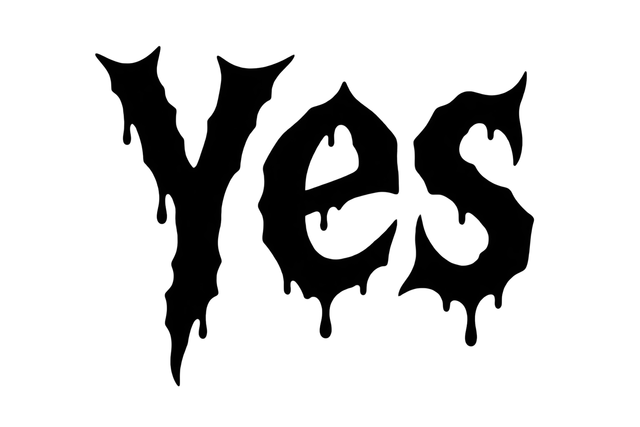“Yes” in a Halloween-Style Font