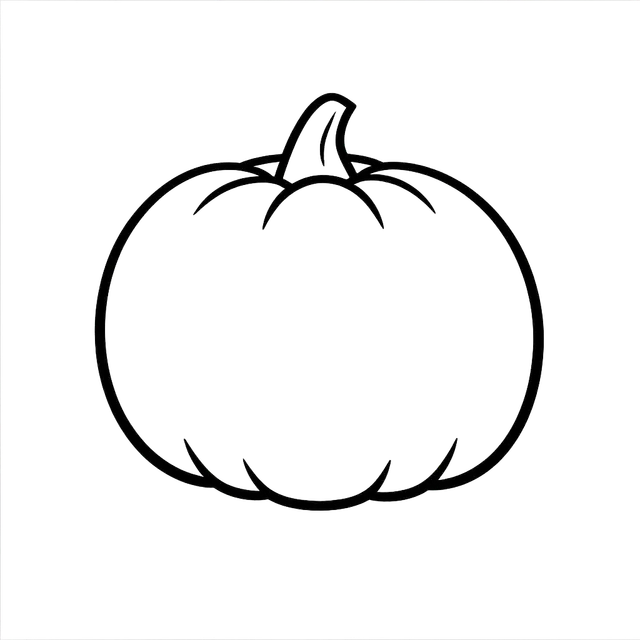 Simple Round Halloween Pumpkin Outline