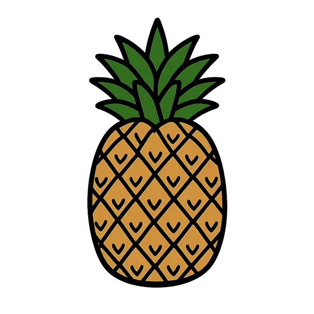 Friendly Whole Pineapple Illustration
