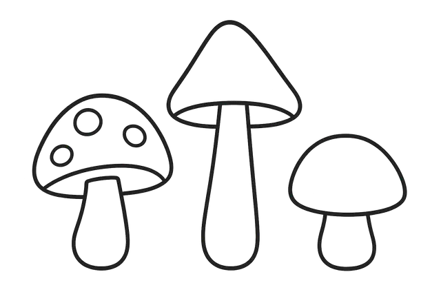 Simple Mushroom Coloring Page 2