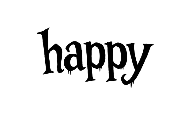 Happy in a Simple Halloween Font on a Transparent Background
