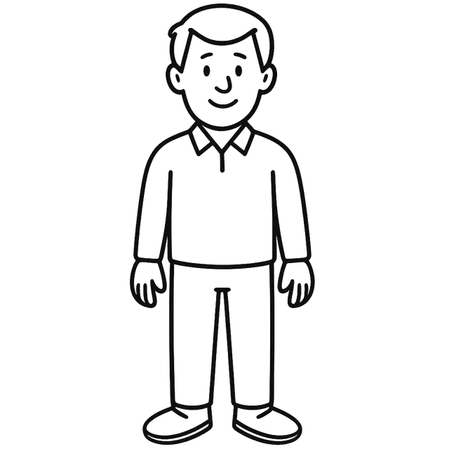 Smiling Man Standing Clipart