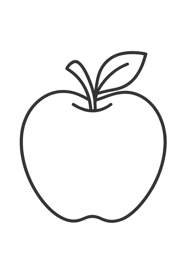 Apple Outline Coloring Icon