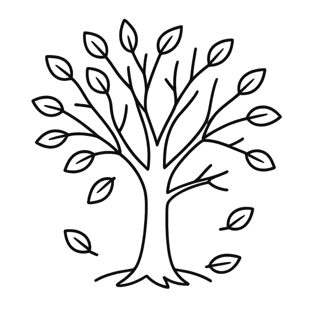 Autumn Tree with Bare Branches
