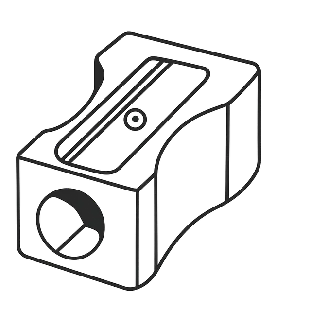 Line-Art Pencil Sharpener on a Transparent Background