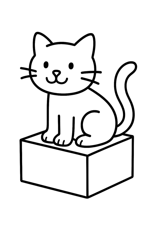 Cat Sitting on a Box