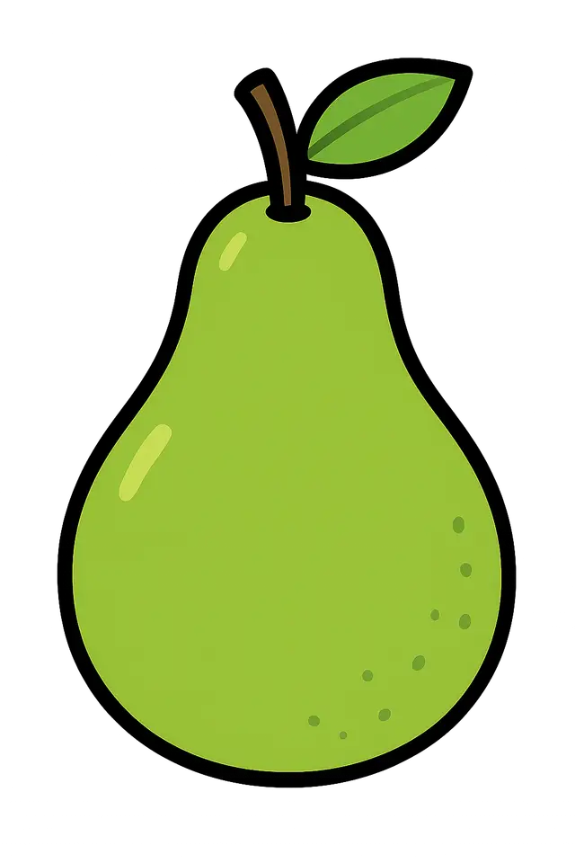 Green Pear Clipart Illustration