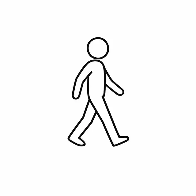 Walking Stick Figure Icon