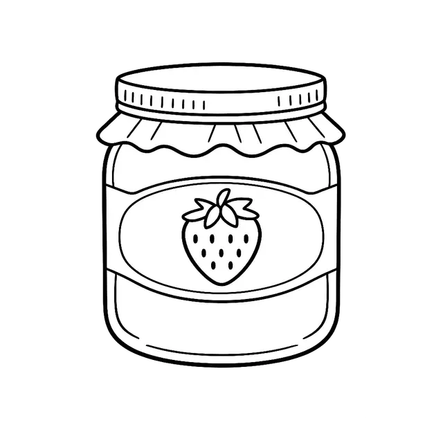 Jam Jar with Strawberry Label