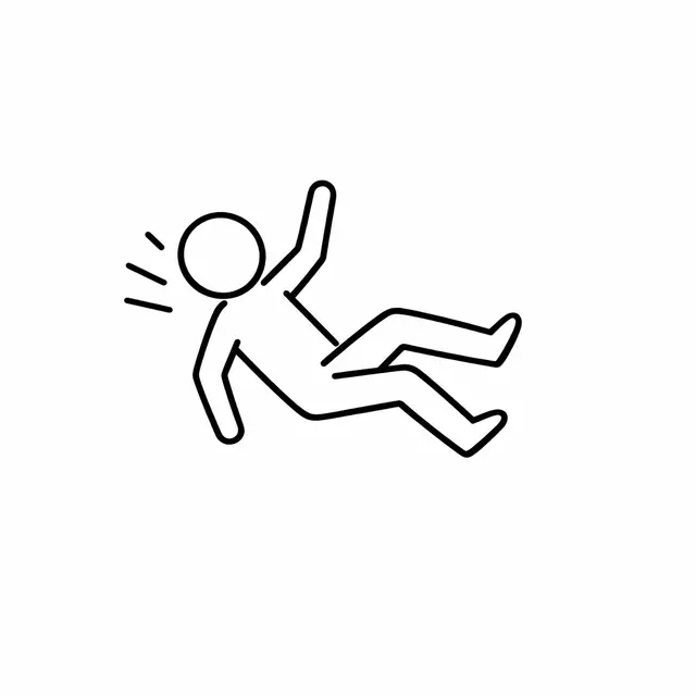 Stick Figure Falling Down Icon