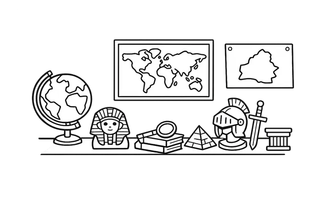 History and Social Studies Coloring Page