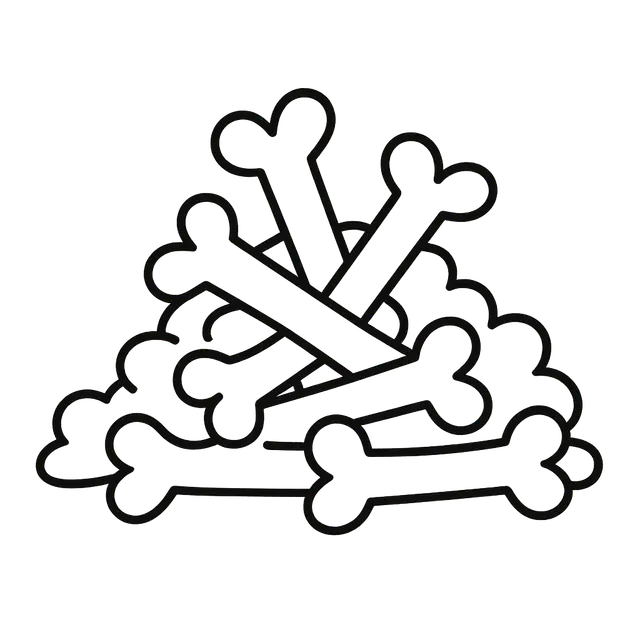 Cartoon Pile of Bones Coloring Page