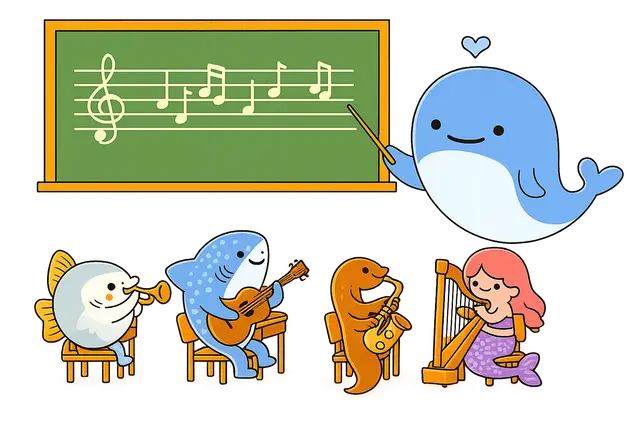 Whale Teaching Music
