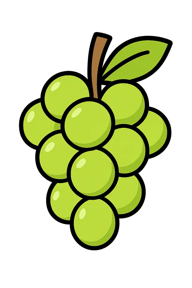 Green Grapes Clipart Illustration
