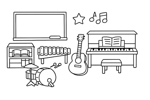 Music Room Coloring Page