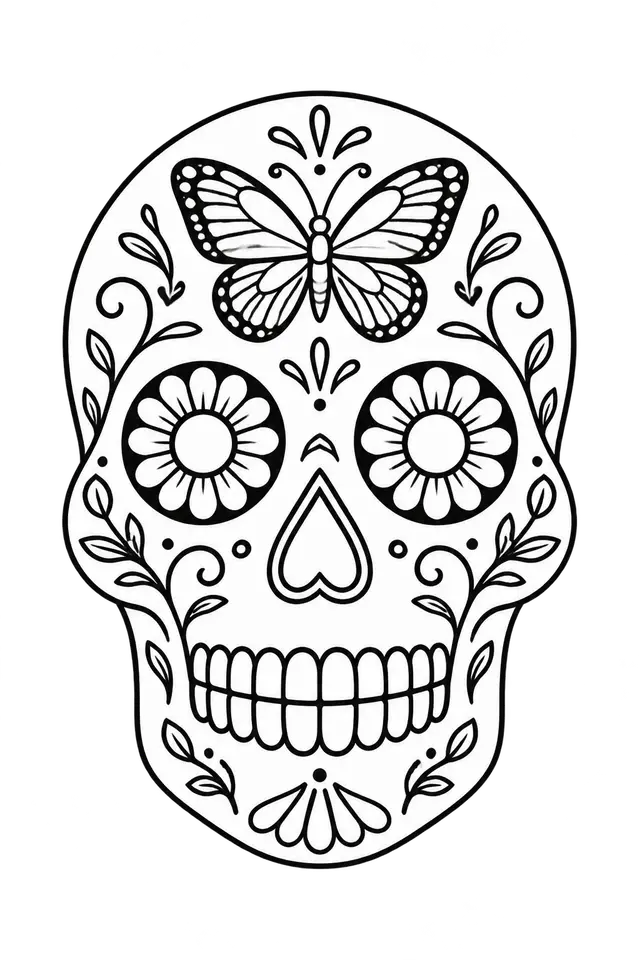 Día de los Muertos Calavera Coloring Page