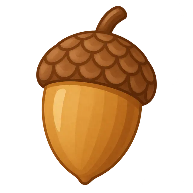 Warm-Toned Acorn Clipart