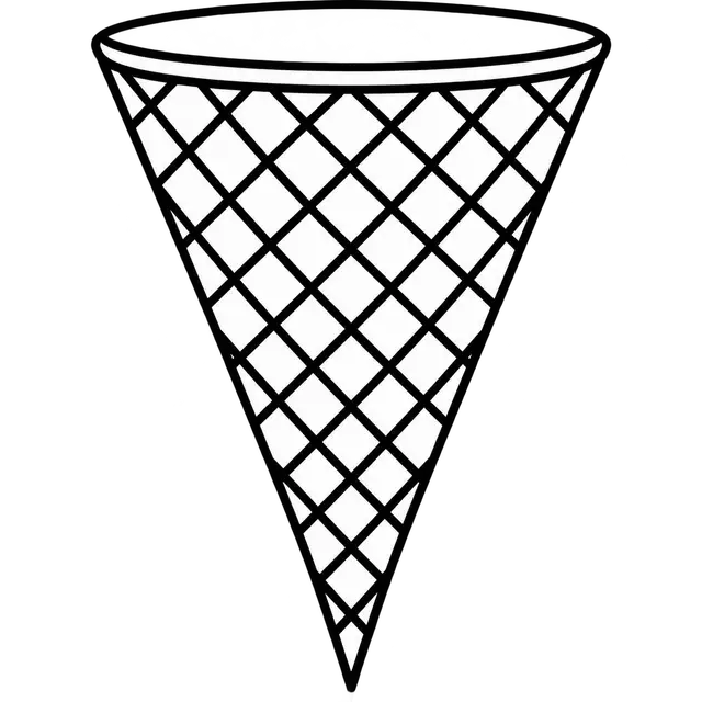 Empty Waffle Cone Coloring Page