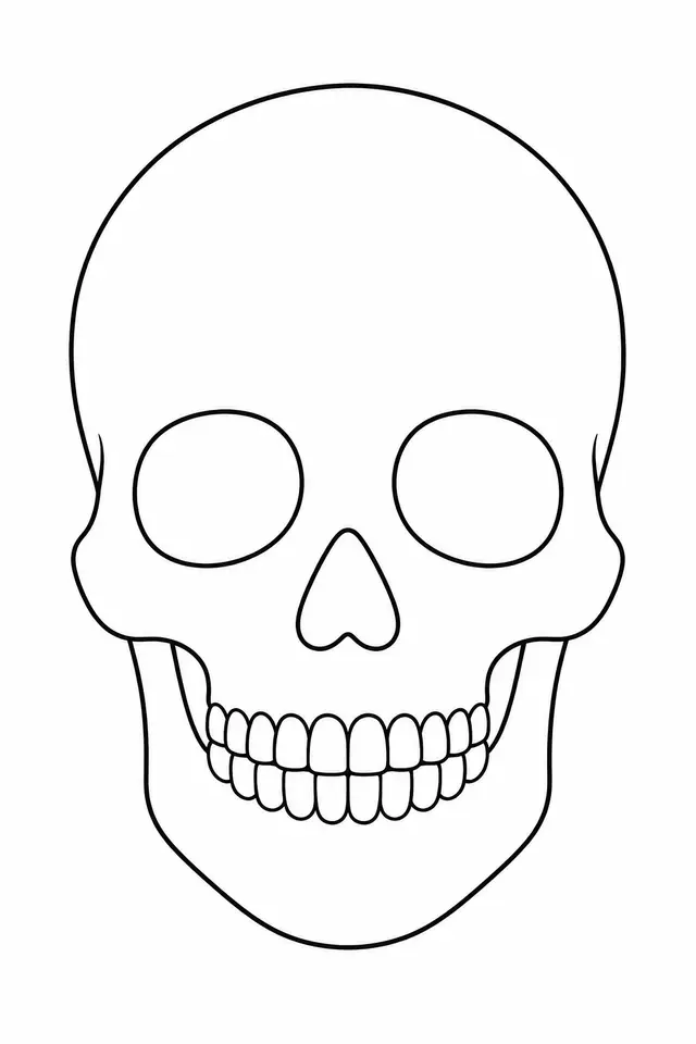 Friendly Skull Outline Coloring Page