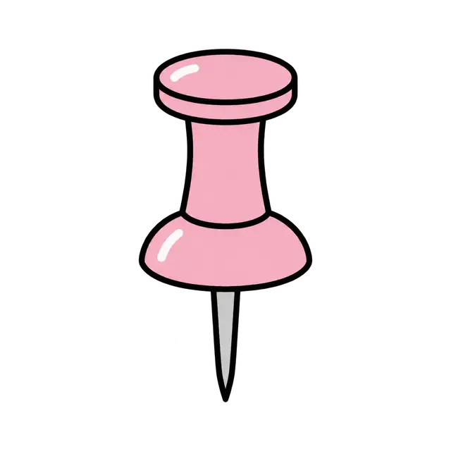 Pastel Pink Pushpin Illustration