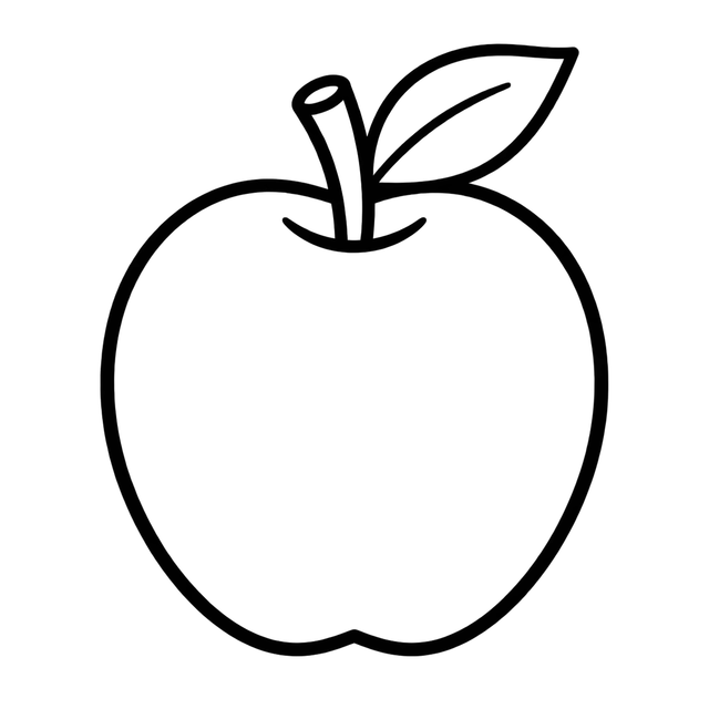 Black and White Apple Illustration