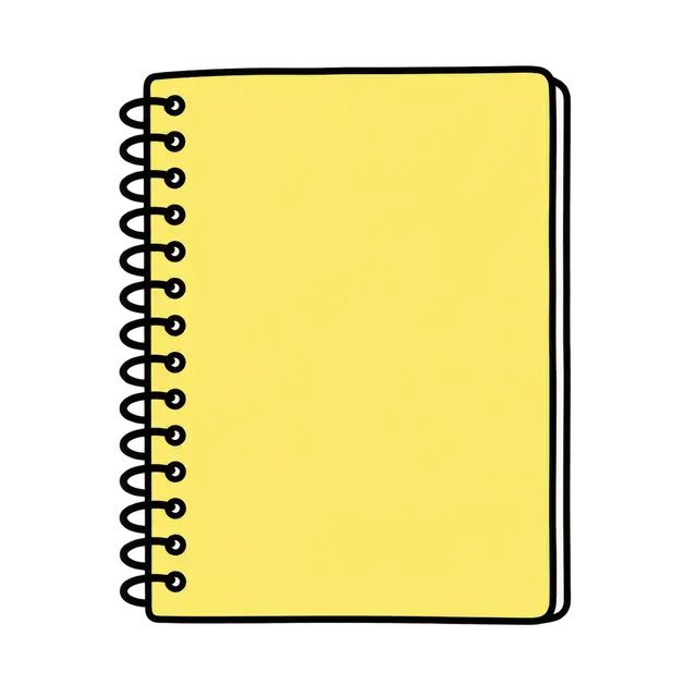 Yellow Spiral Notebook Clipart