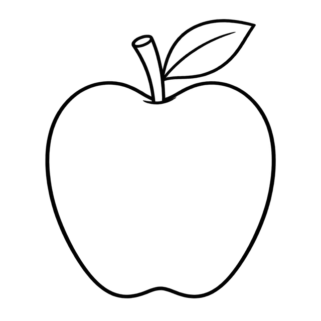 Blank Apple Outline Coloring Page
