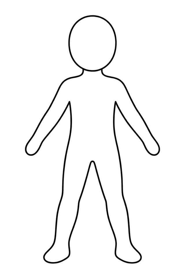 Blank Front-Facing Child Figure Outline