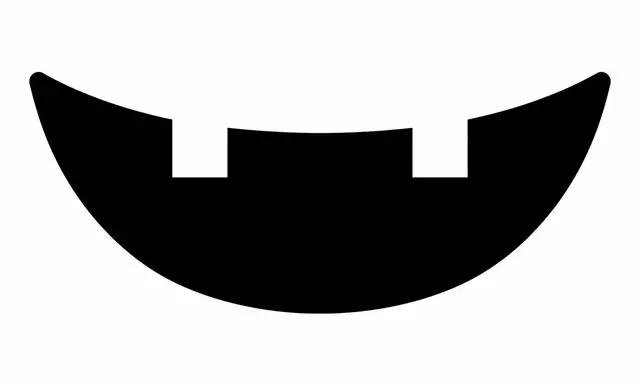 Jack-o’-Lantern Grin Cutout with Two Square Teeth