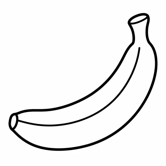 Curved Banana Line Art