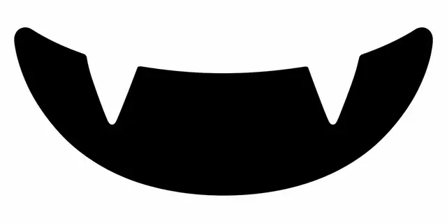 Wide Vampire Fang Smile Cutout