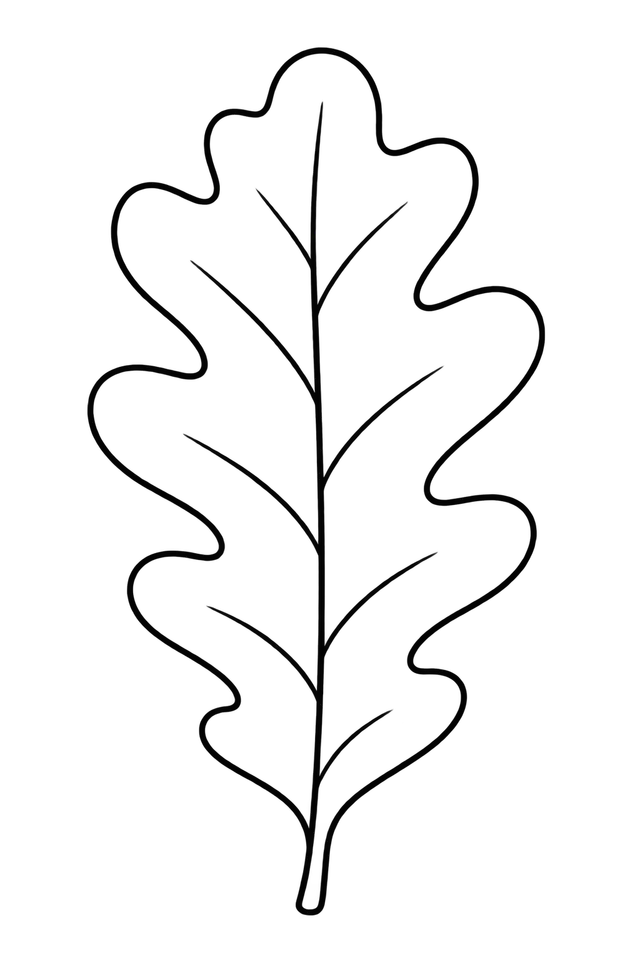 Upright Oak Leaf Coloring Page