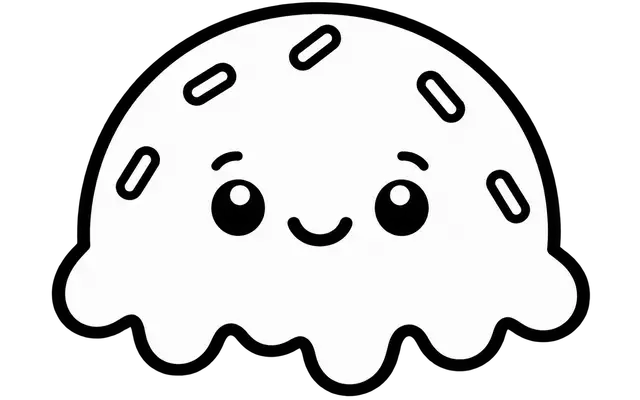 Smiling Ice Cream Scoop with Sprinkles