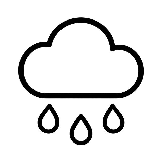 Cloud with Three Raindrops — Weather Outline Icon