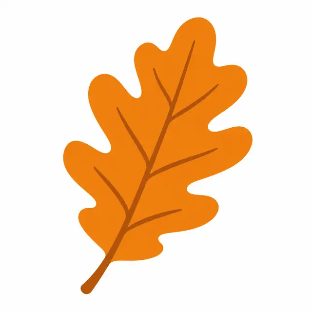 Orange Oak Leaf Illustration