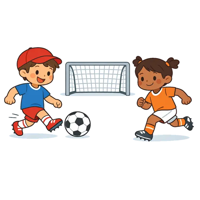 Two Kids Playing Soccer