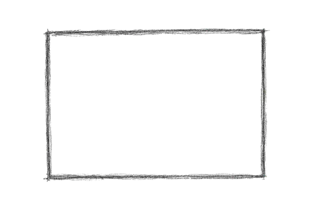 White Hand-Drawn Rectangular Frame on Black