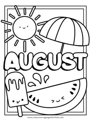 August Summer Coloring Page