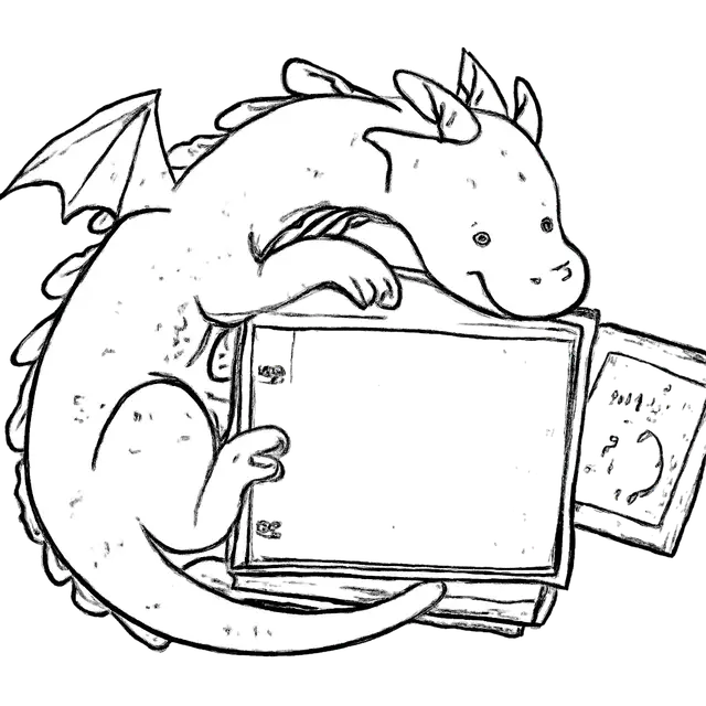 Dragon with a Tablet