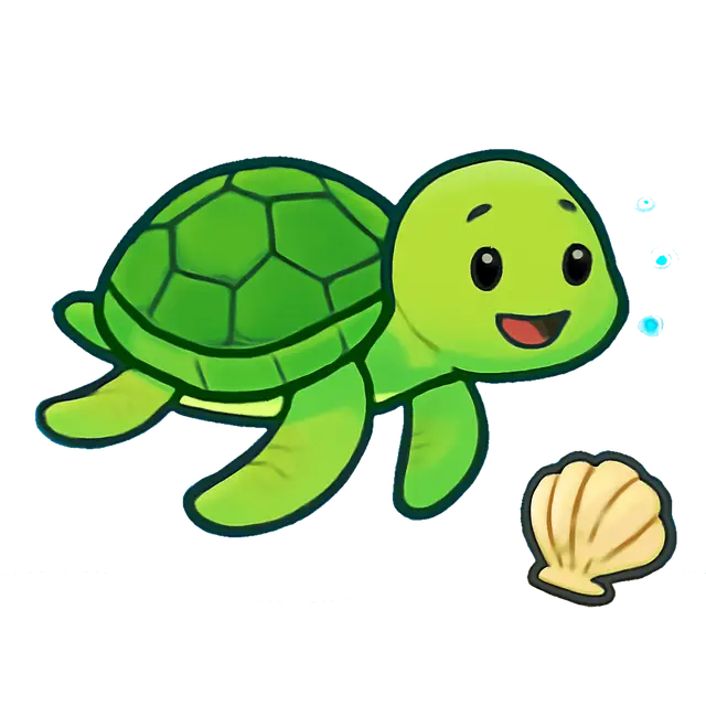 Smiling Green Turtle