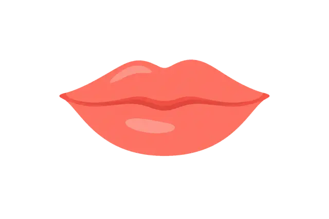 Stylized Coral Lips Illustration